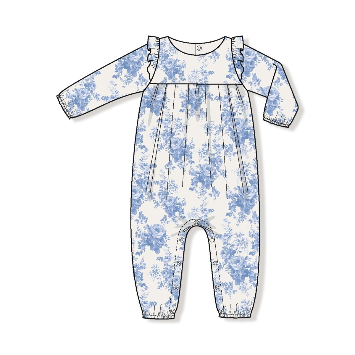 Angel Dear Ruffle Sleeve Organic Cotton Muslin Romper Angel Dear - Everetts Place Boutique - 