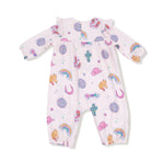 Angel Dear Ruffle Sleeve Romper For Baby Girls Soft Bamboo Viscose - Everetts Place Boutique - 