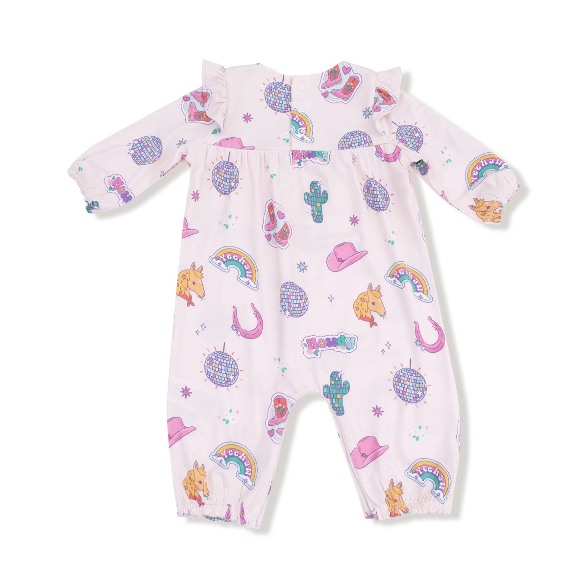 Angel Dear Ruffle Sleeve Romper For Baby Girls Soft Bamboo Viscose - Everetts Place Boutique - 