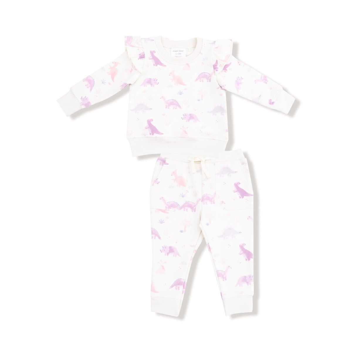 Angel Dear Ruffle Sweatshirt And Jogger Pant Set For Girls Cozy - Everetts Place Boutique - 