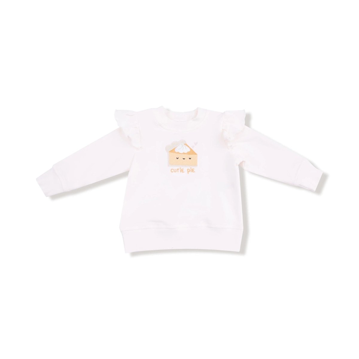 Angel Dear Ruffle Sweatshirt For Baby With Cutie Pie Embroidery - Everetts Place Boutique - 