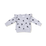 Angel Dear Ruffle Sweatshirt With Hockey Skates Print For Winter - Everetts Place Boutique - 