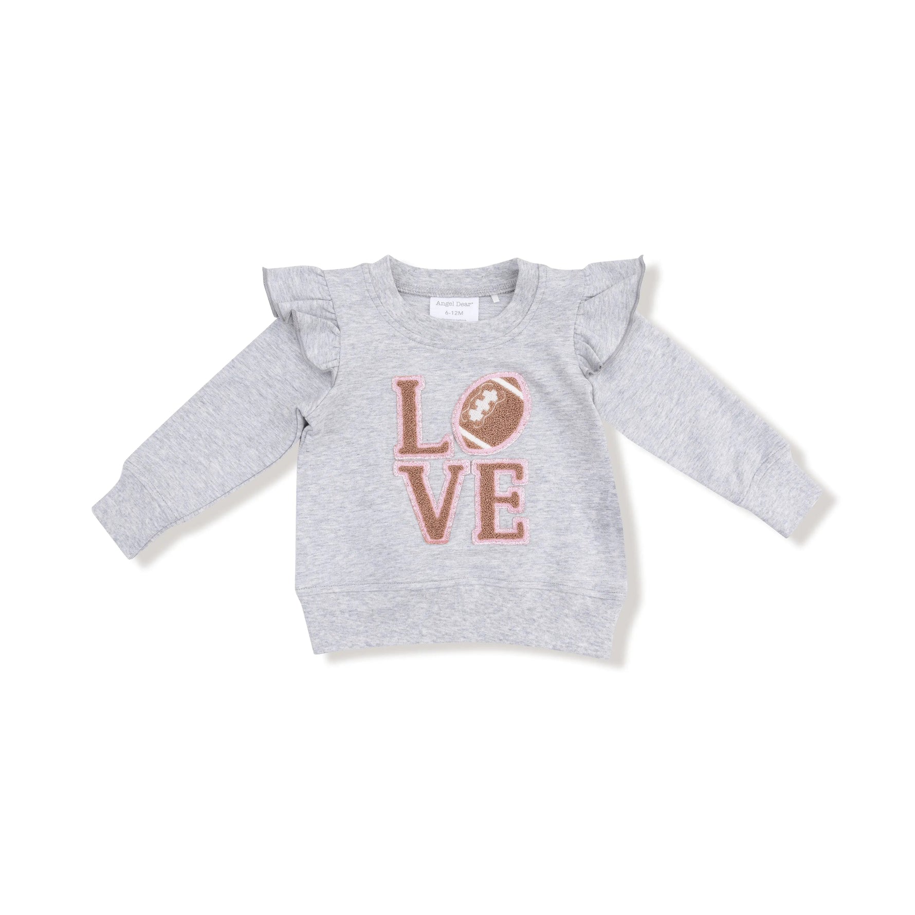 Angel Dear Ruffle Sweatshirt with Love Patch for Babies and Toddlers - 