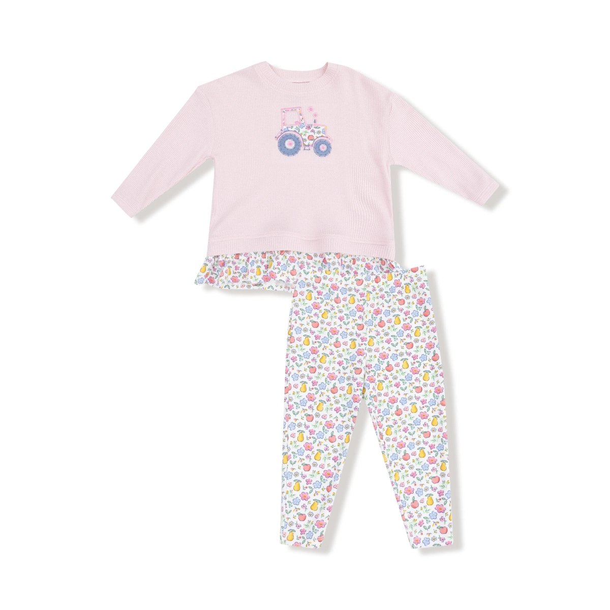 Angel Dear Ruffle Top And Bamboo Legging Set With Tractor Applique - Everetts Place Boutique - 