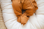 Ribbed Ruffle Zipper Footie Pajamas by Harp Angel Boutique