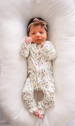 Harp Angel Boutique Ruffle Zipper One Piece Pajamas with Soft Bamboo Fabric for Infants - Apparel & Accessories > Clothing > Baby & Toddler Clothing > Baby & Toddler Outfits Zipper