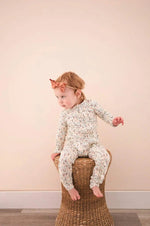 Harp Angel Boutique Ruffle Zipper One Piece Pajamas with Soft Bamboo Fabric for Infants - 