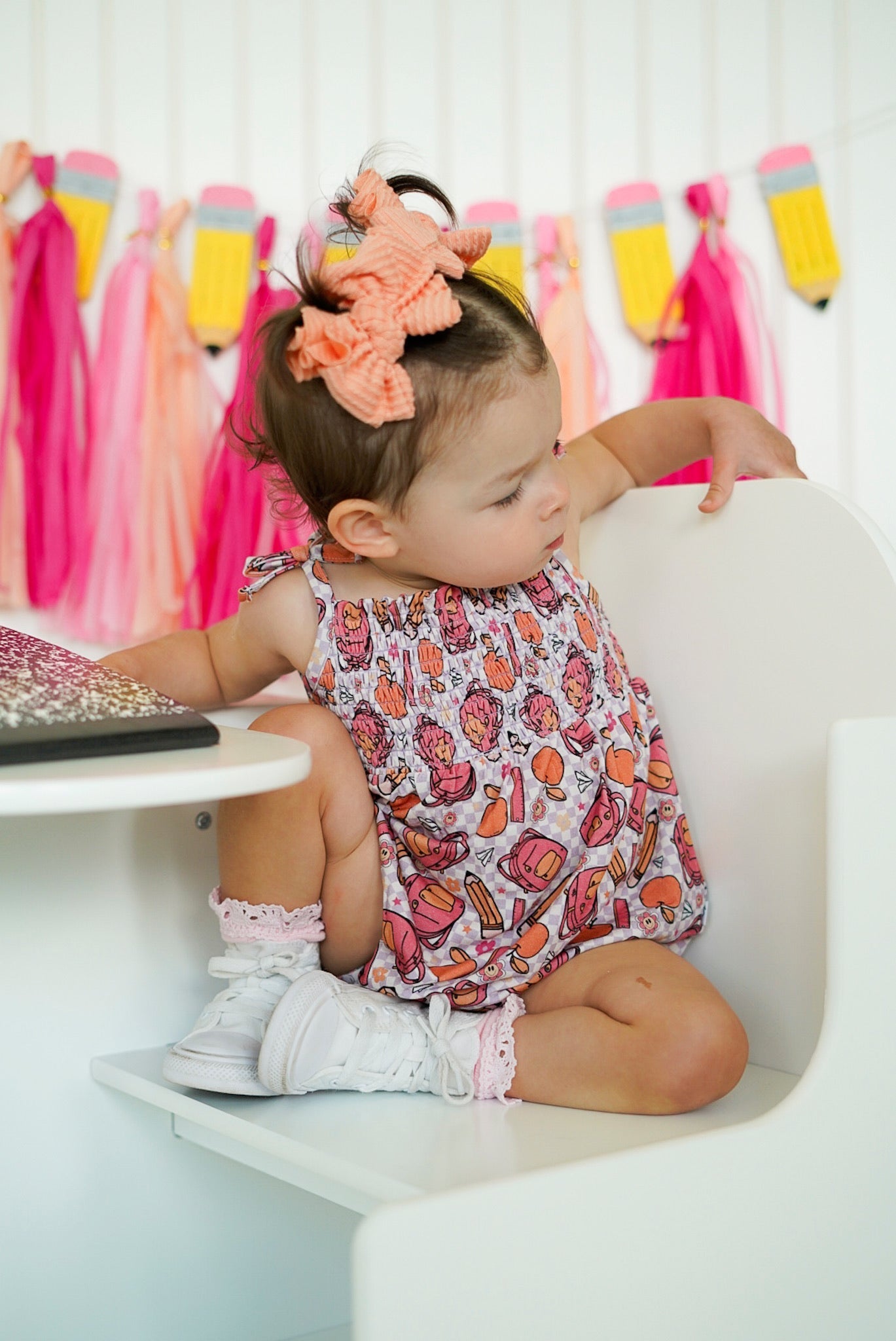 DREAM BIG LITTLE CO RULE THE SCHOOL SMOCKED BUBBLE ROMPEREveretts Place