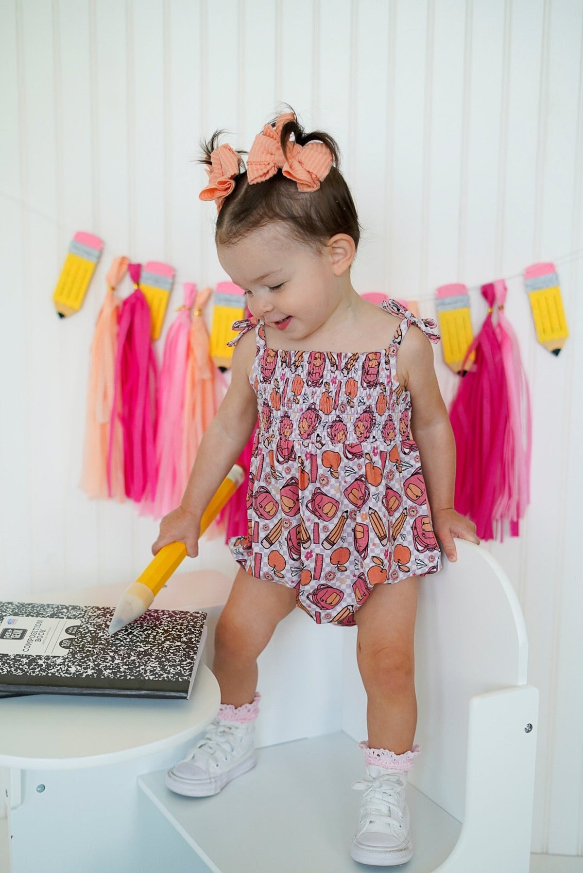 DREAM BIG LITTLE CO RULE THE SCHOOL SMOCKED BUBBLE ROMPEREveretts Place