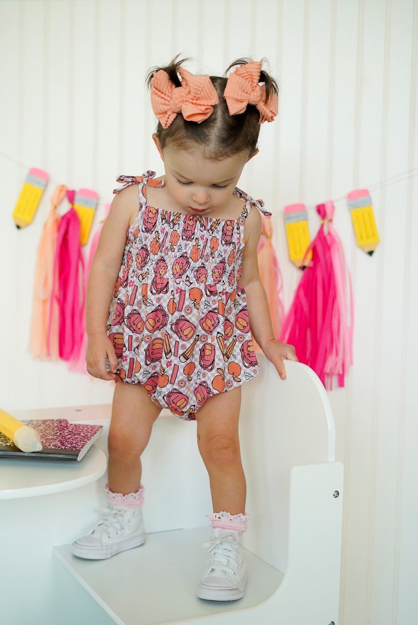 DREAM BIG LITTLE CO RULE THE SCHOOL SMOCKED BUBBLE ROMPEREveretts Place