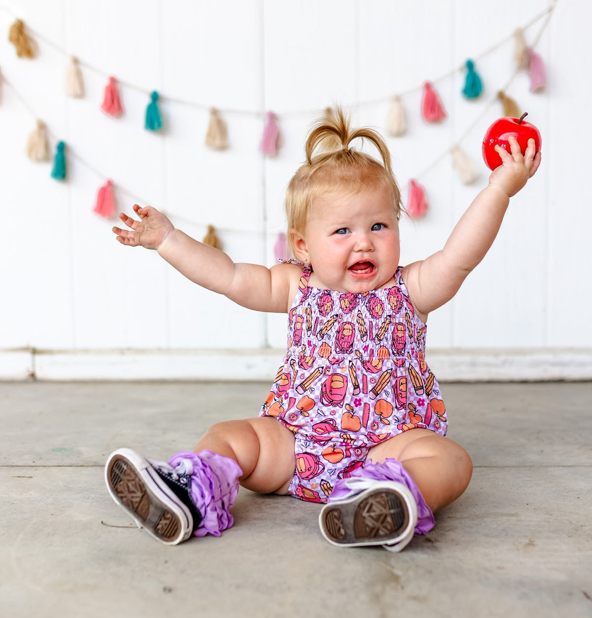 DREAM BIG LITTLE CO RULE THE SCHOOL SMOCKED BUBBLE ROMPEREveretts Place