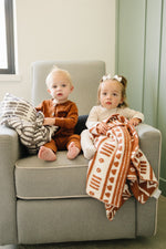Mebie Baby Rust Alpine Plush Blanket Three Sizes Available Soft Lightweight Breathable - 