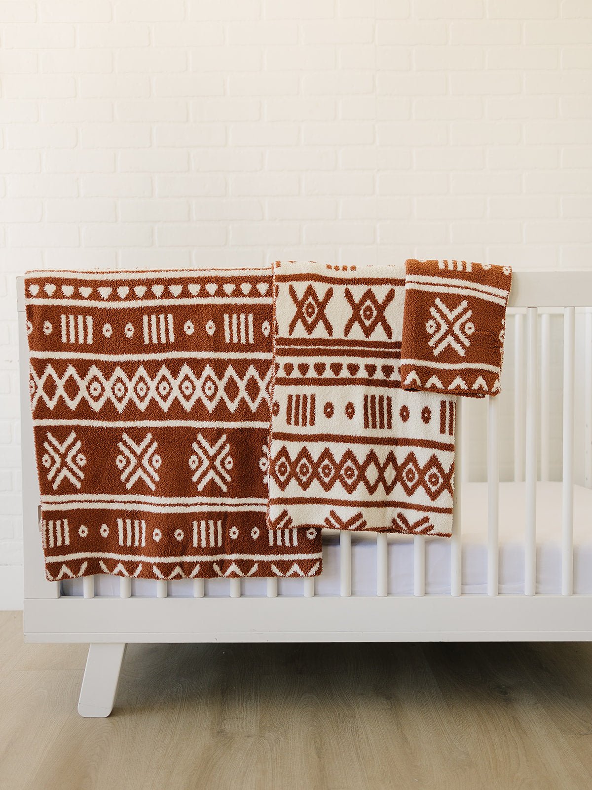 Mebie Baby Rust Alpine Plush Blanket Three Sizes Available Soft Lightweight Breathable - 