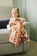 Mebie Baby Rust Alpine Plush Blanket Three Sizes Available Soft Lightweight Breathable - 