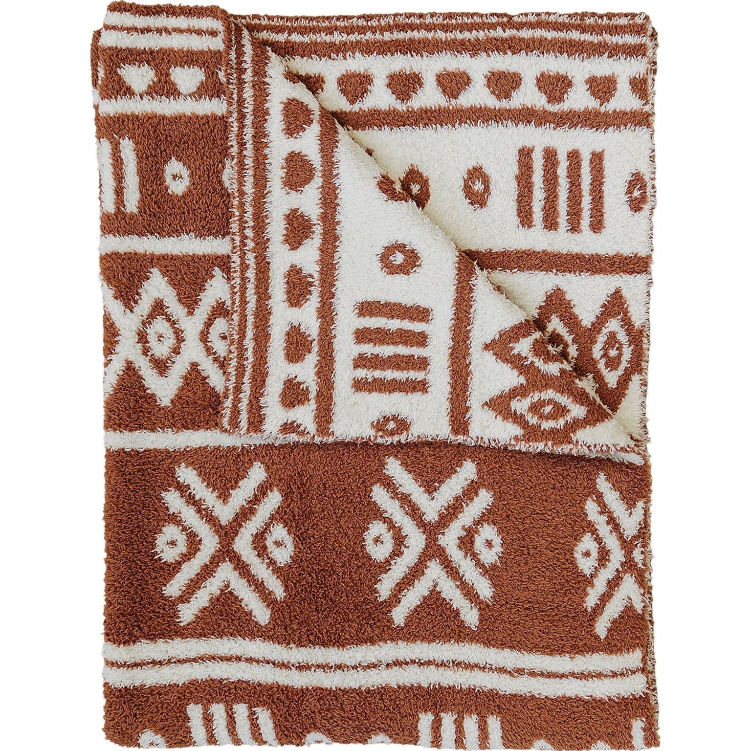 Rust Alpine Plush Blanket - Brown, Rug, Motif, Scarf | Everetts Place