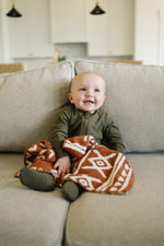 Mebie Baby Rust Alpine Plush Blanket Three Sizes Available Soft Lightweight Breathable - 
