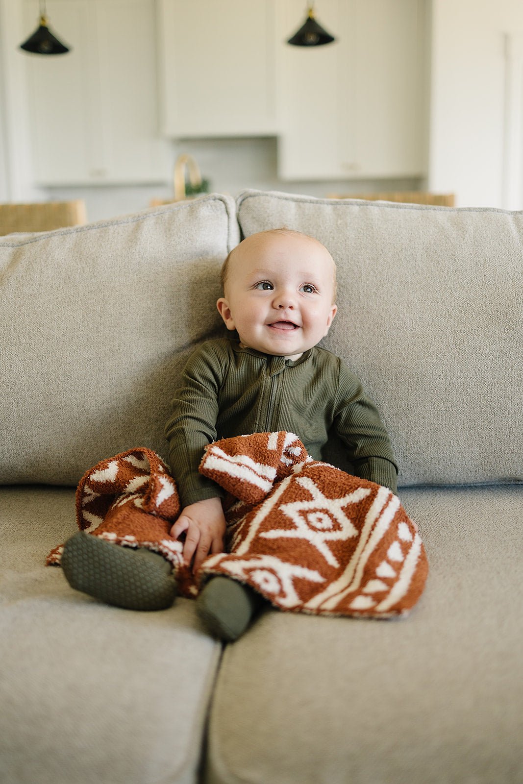 Mebie Baby Rust Alpine Plush Blanket Three Sizes Available Soft Lightweight Breathable - 