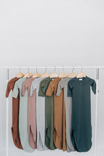 Mebie Baby Rust Bamboo Knot Gown for 0 to 3 Months Baby by Mebie Baby - 