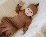 Mebie Baby Rust Bamboo Rayon Newborn Knot Hat Gender Neutral Baby Hat - 