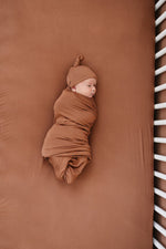 Mebie Baby Rust Bamboo Stretch Crib Sheet - 