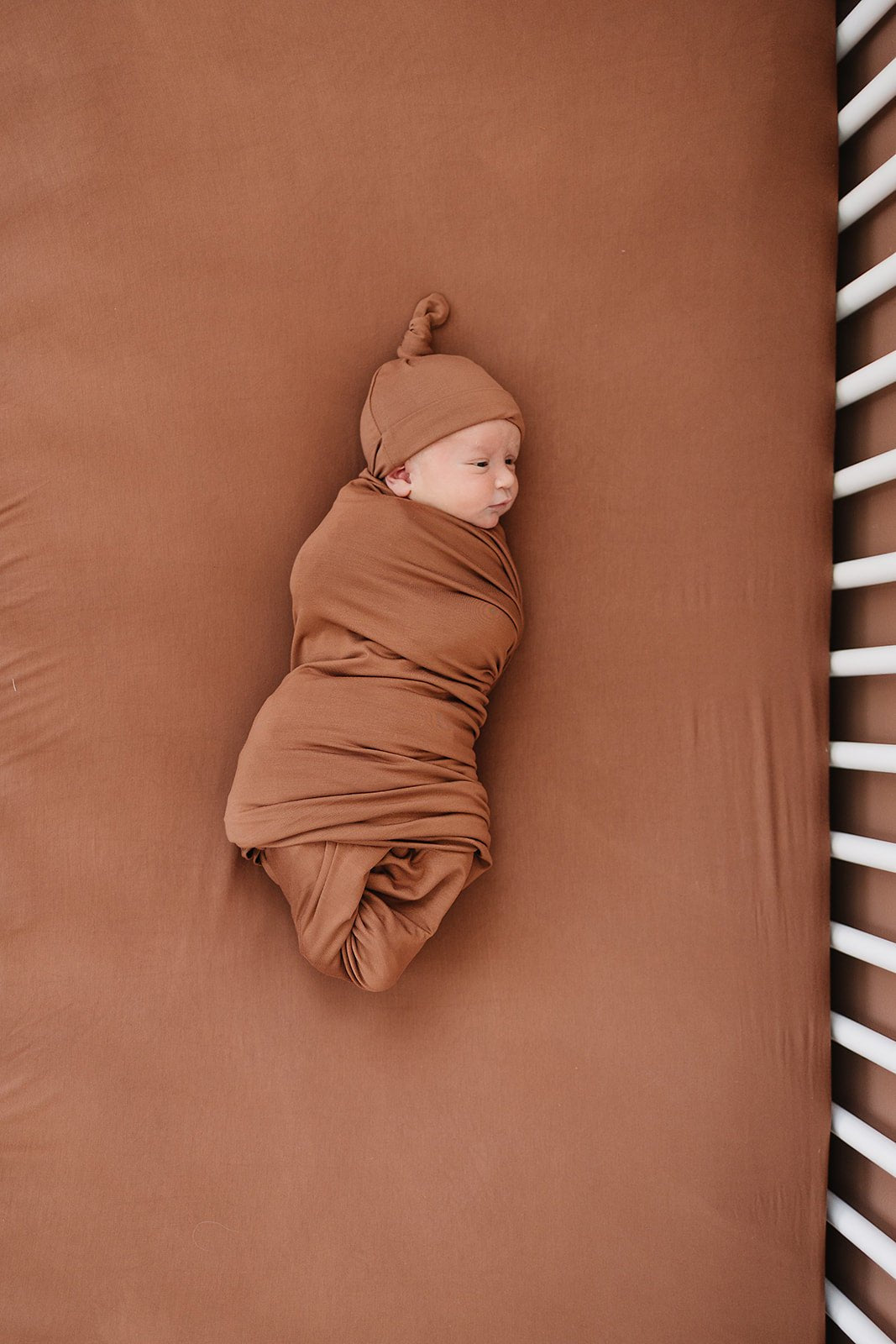 Mebie Baby Rust Bamboo Stretch Crib Sheet - 