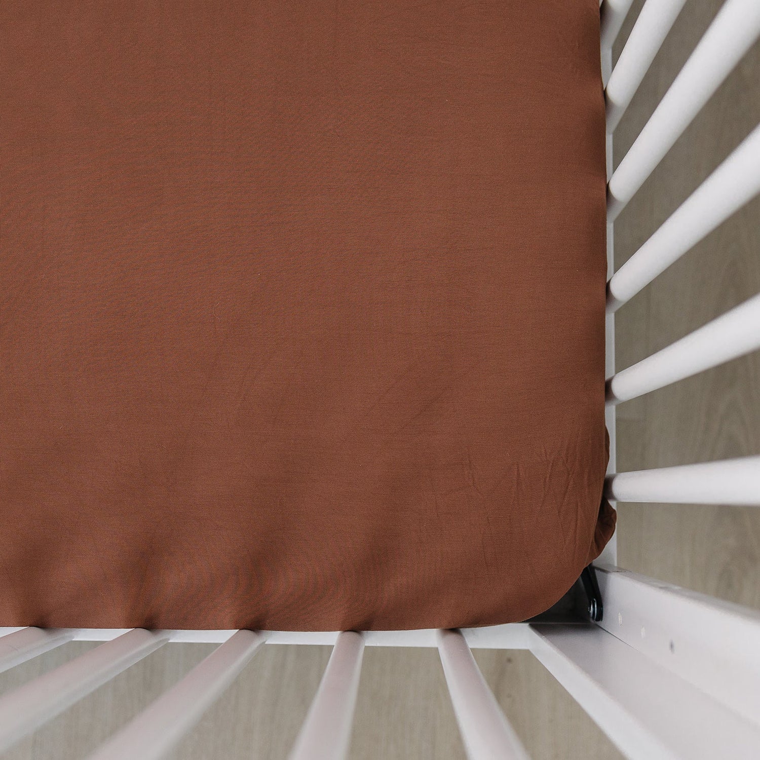 Rust Bamboo Stretch Crib Sheet - Brown, Furniture, Cushion, Linens, Throw pillow | Everetts Place