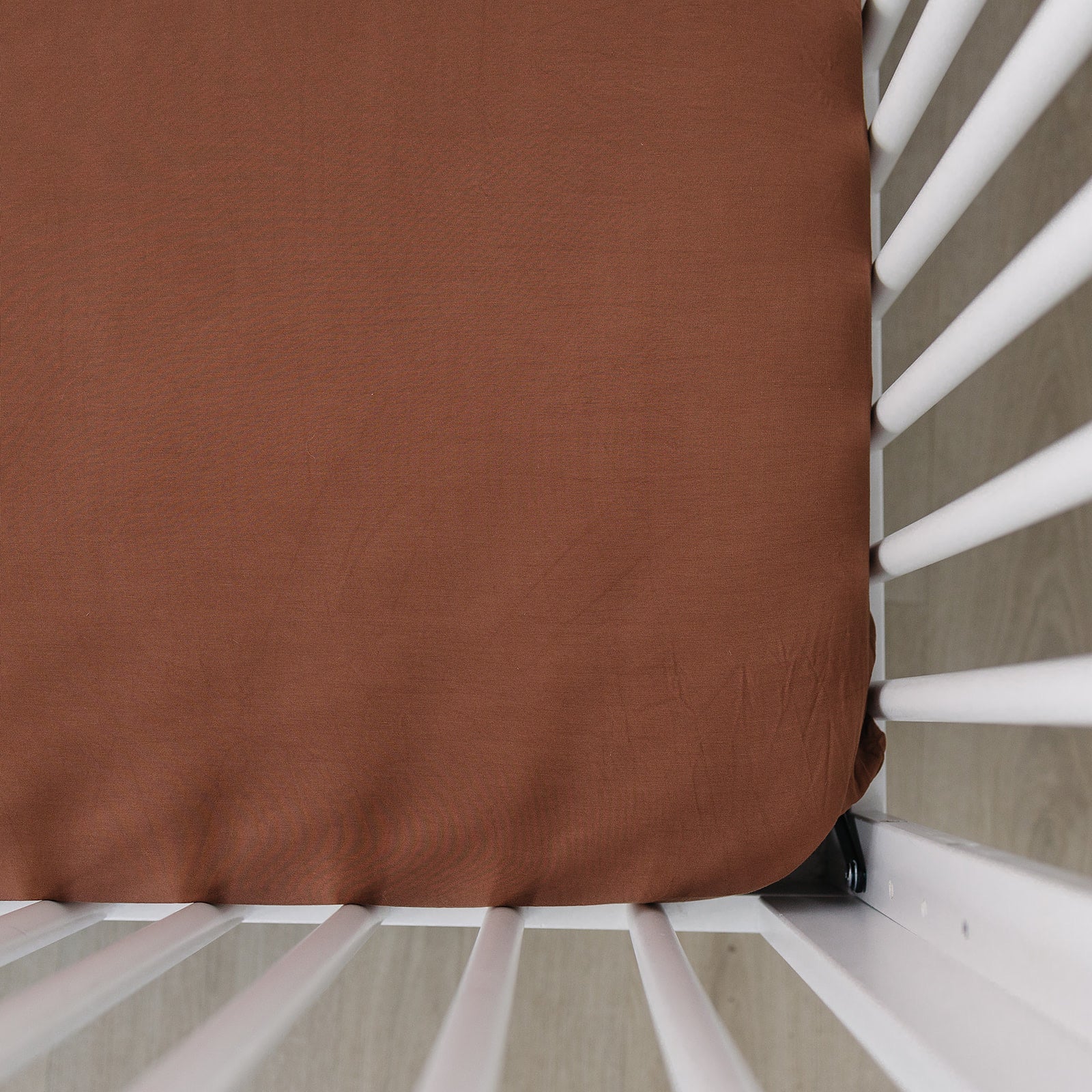 Rust Bamboo Stretch Crib Sheet - Brown, Furniture, Cushion, Linens, Throw pillow | Everetts Place