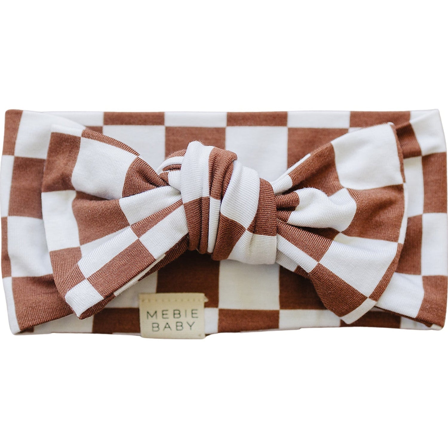 Rust Checkered Bamboo Head Wrap - Bow tie, Brown, Ribbon, Knot, Gift | Everetts Place