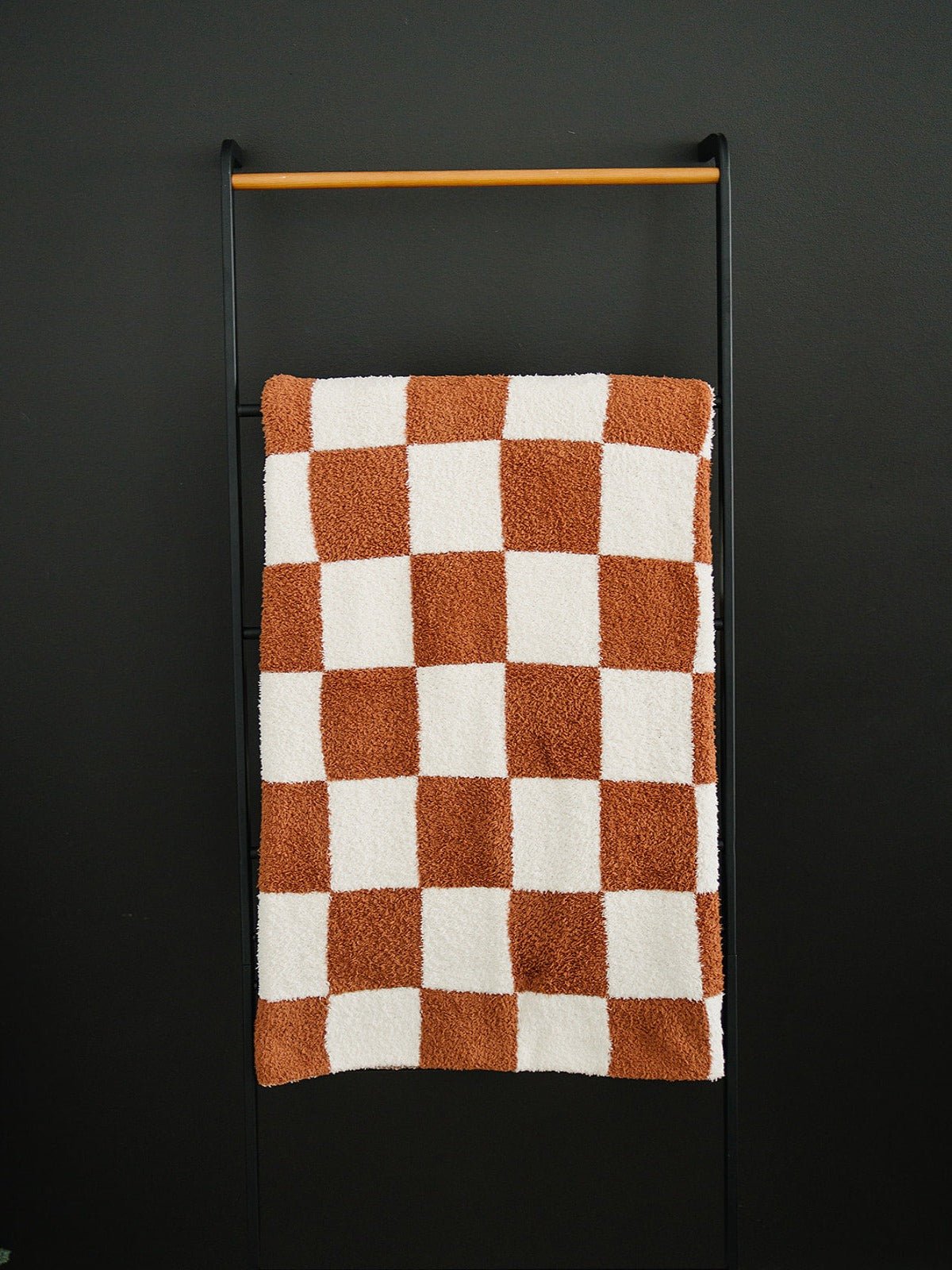 Mebie Baby Rust Checkered Plush Blanket Three Sizes Available Soft Lightweight Breathable - 