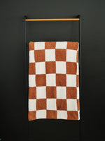 Mebie Baby Rust Checkered Plush Blanket Three Sizes Available Soft Lightweight Breathable - 