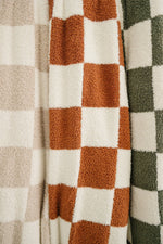Mebie Baby Rust Checkered Plush Blanket Three Sizes Available Soft Lightweight Breathable - 