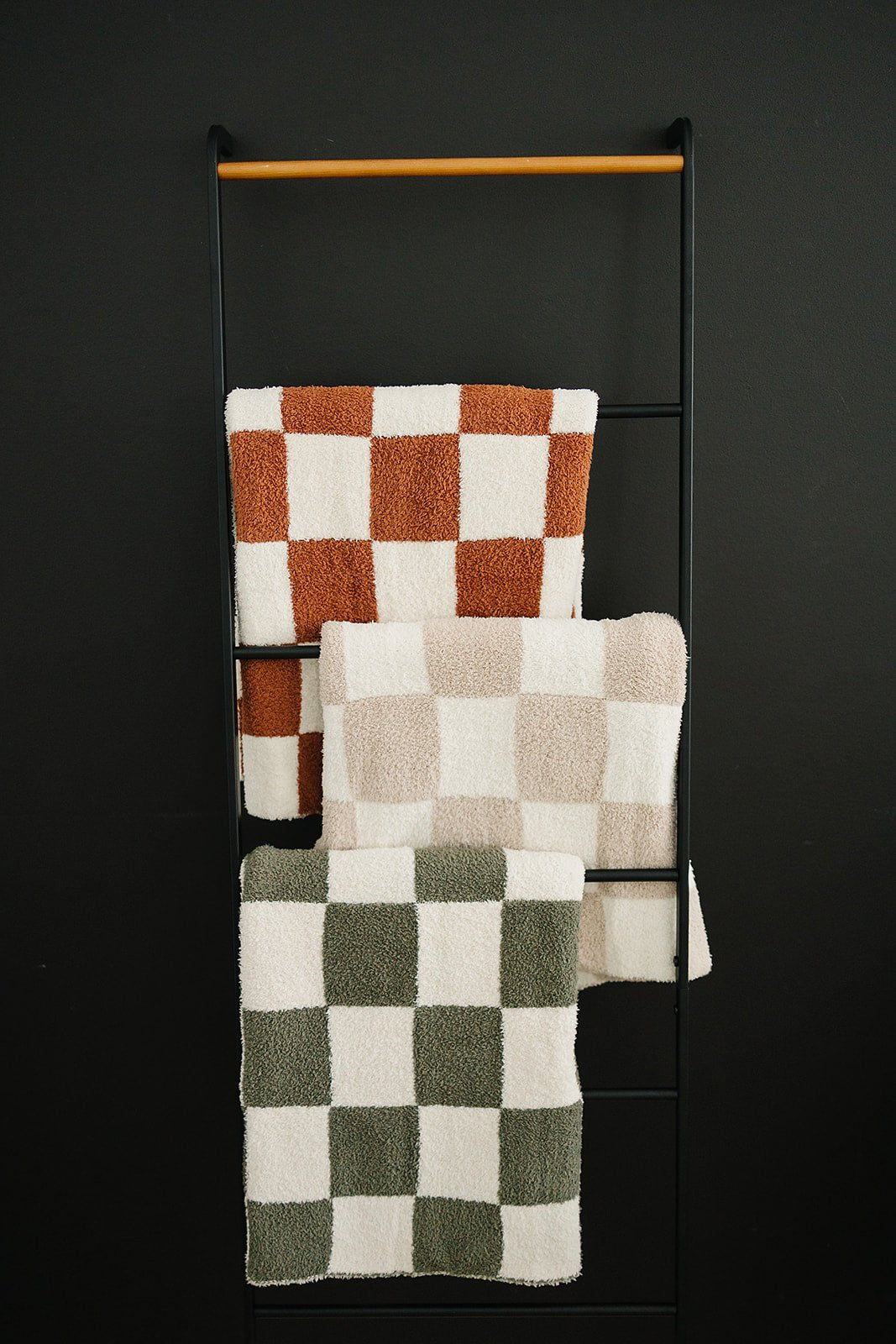 Mebie Baby Rust Checkered Plush Blanket Three Sizes Available Soft Lightweight Breathable - 