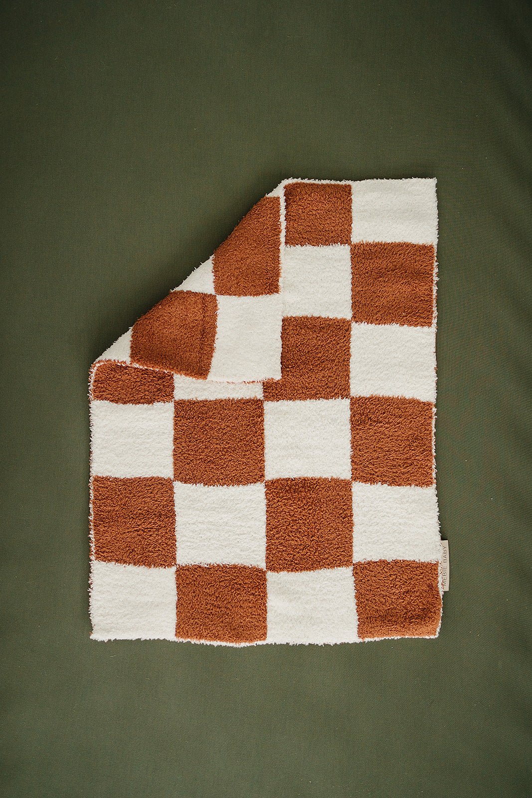 Mebie Baby Rust Checkered Plush Blanket Three Sizes Available Soft Lightweight Breathable - 
