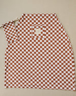 Mebie Baby Rust Checkered Ribbed Bamboo Multi Use Nursing Cover For Car Seat Stroller - 