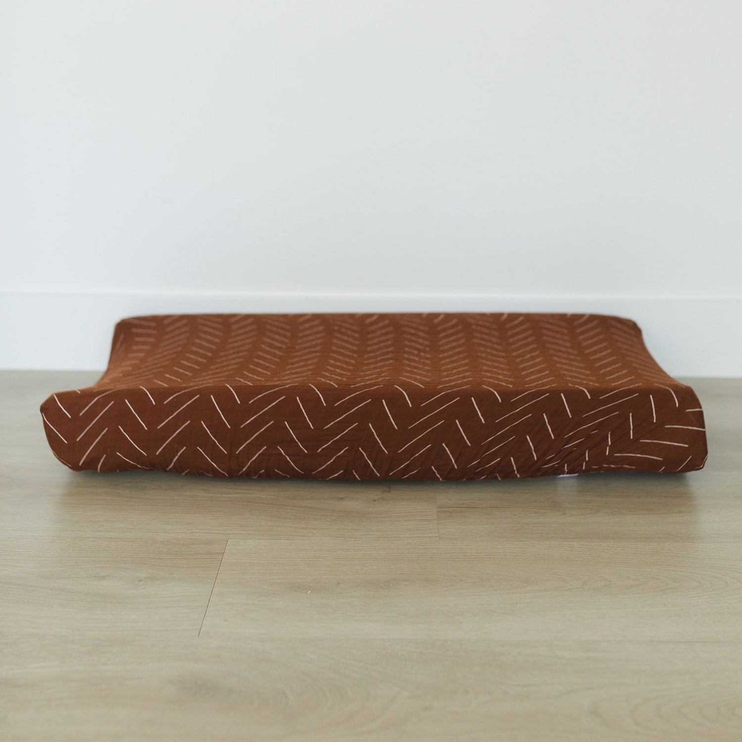 Mebie Baby Rust Mudcloth Muslin Changing Pad Cover - 