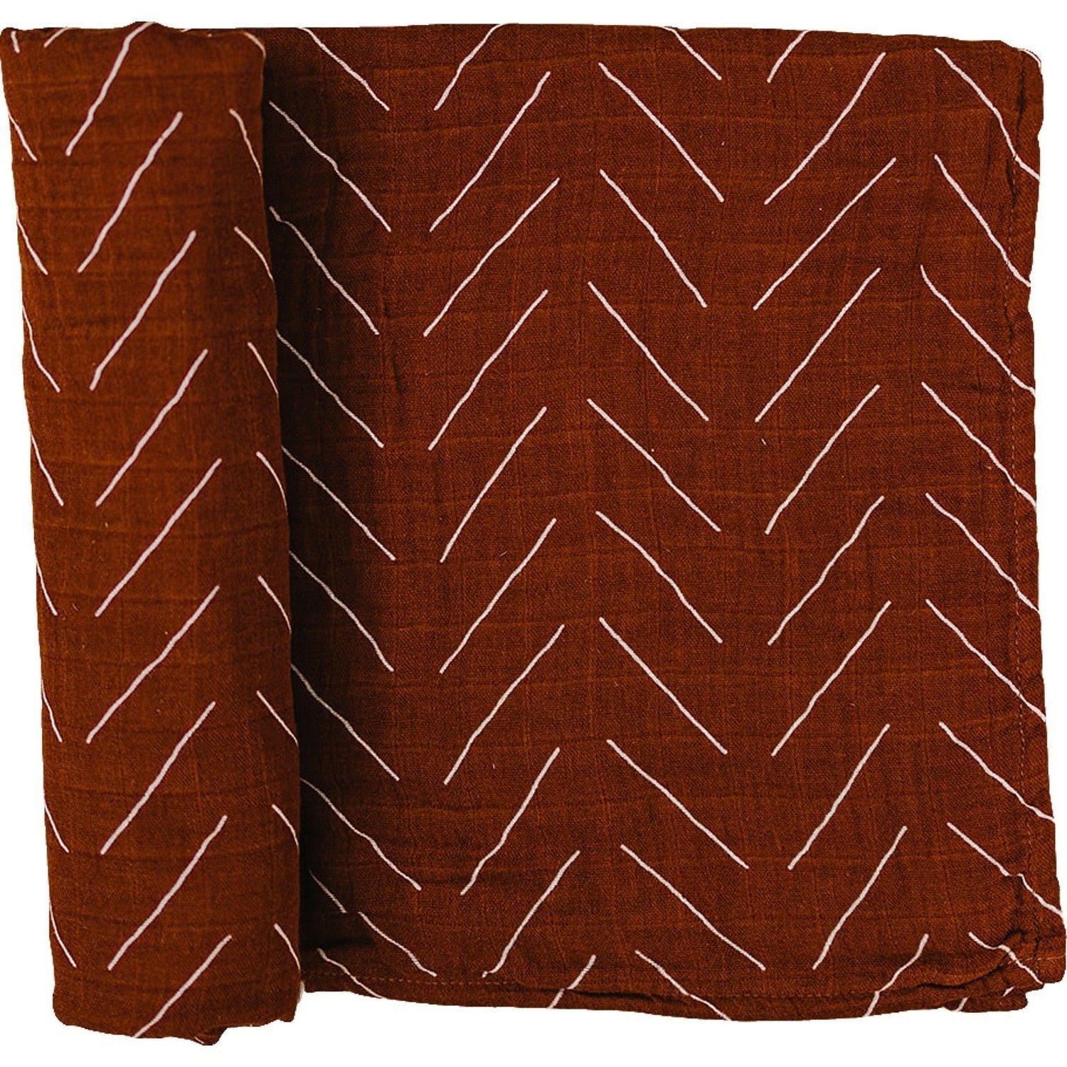 Mebie Baby Rust Mudcloth Muslin Swaddle Blanket For Newborns Mebie Baby - 