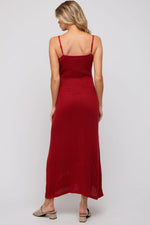 PinkBlush Rust Open Knit Crochet Maternity Midi Dress - 