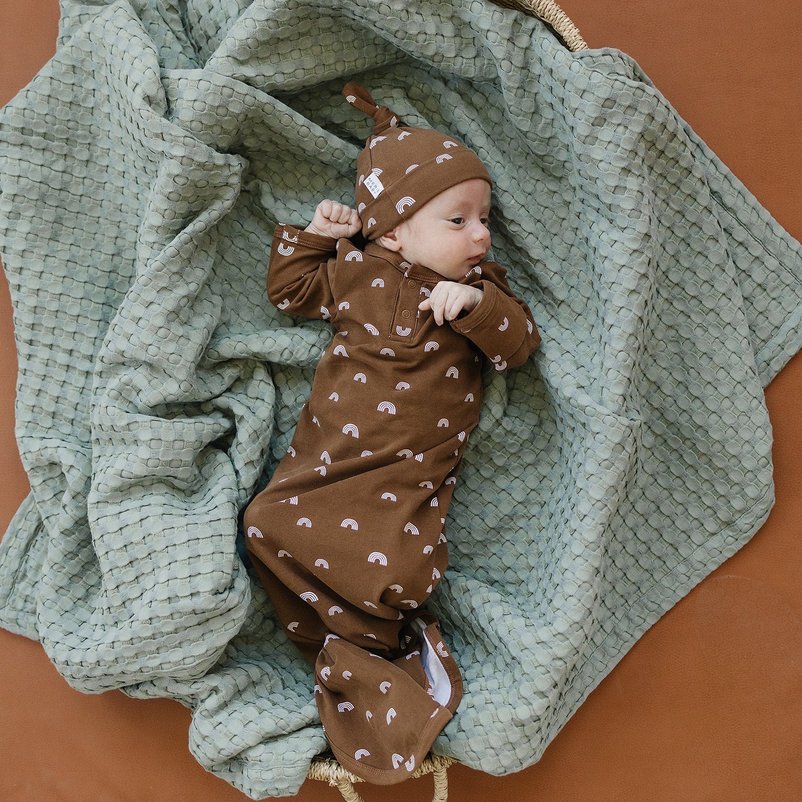 Mebie Baby Rust Rainbow Knot Gown - 