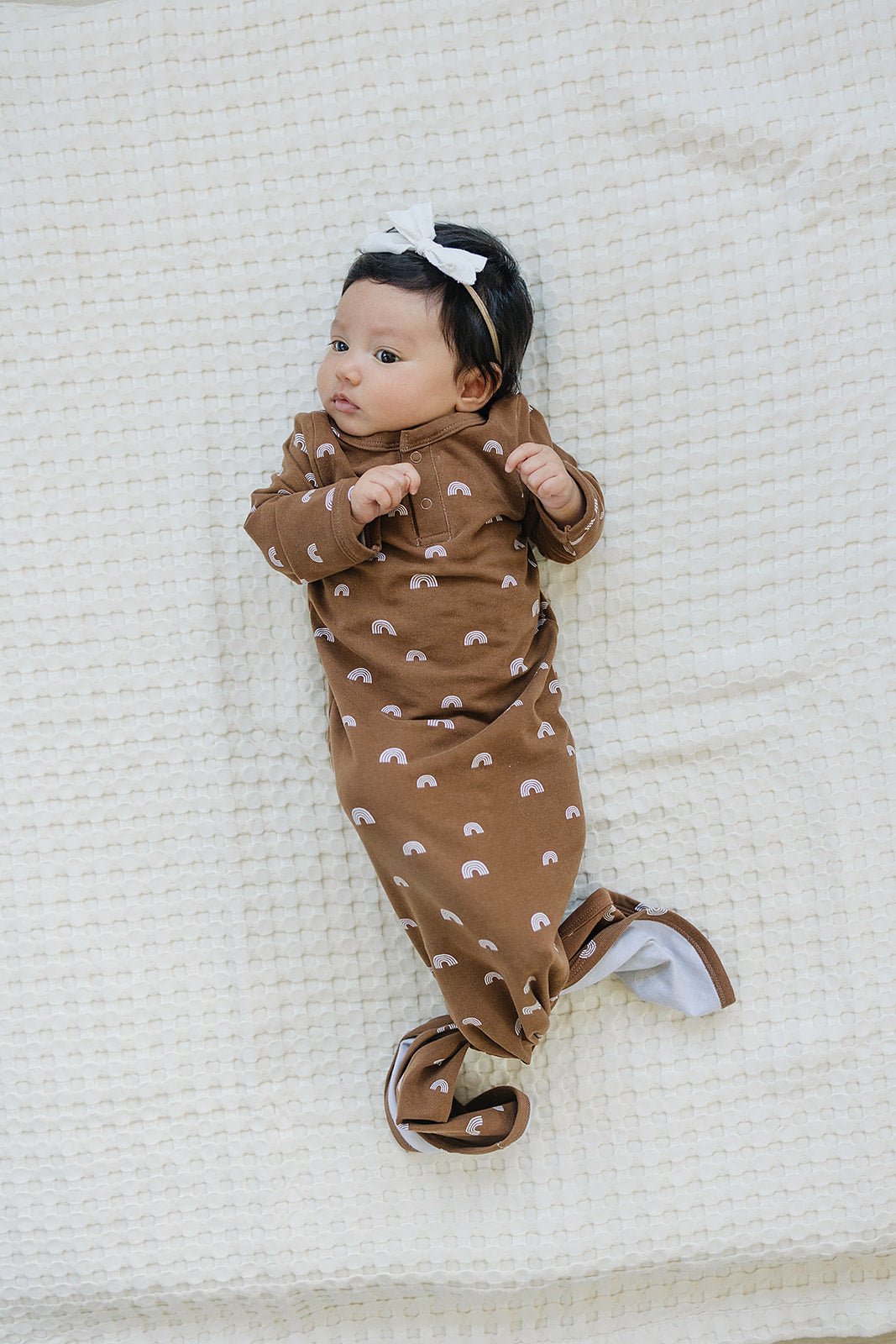 Mebie Baby Rust Rainbow Knot Gown - 