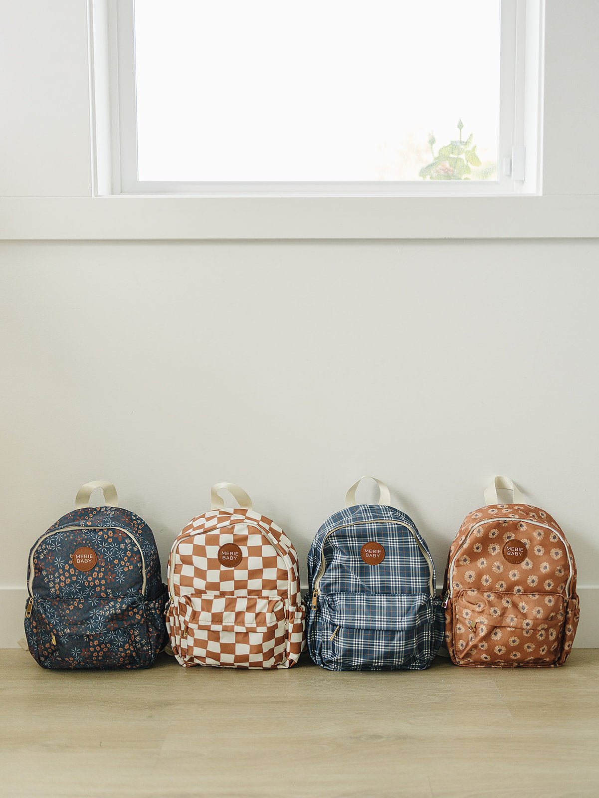 Mebie Baby Rust Wavy Checkered Mini Backpack - 