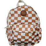 Rust Wavy Checkered Mini Backpack - Backpack | Everetts Place