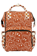 Texas Tushies Ryker Faces Autumn Check Diaper Bag with Stylish Backpack Design for Busy Parents - Luggage & Bags > Diaper Bags