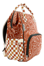 Texas Tushies Ryker Faces Autumn Check Diaper Bag with Stylish Backpack Design for Busy Parents - Luggage & Bags > Diaper Bags