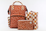 Texas Tushies Ryker Faces Autumn Check Diaper Bag with Stylish Backpack Design for Busy Parents - Luggage & Bags > Diaper Bags