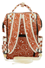 Texas Tushies Ryker Faces Autumn Check Diaper Bag with Stylish Backpack Design for Busy Parents - 
