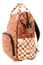 Texas Tushies Ryker Faces Autumn Check Diaper Bag with Stylish Backpack Design for Busy Parents - 