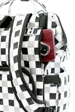 Texas Tushies Ryker Faces Autumn Check Diaper Bag with Stylish Backpack Design for Busy Parents - 