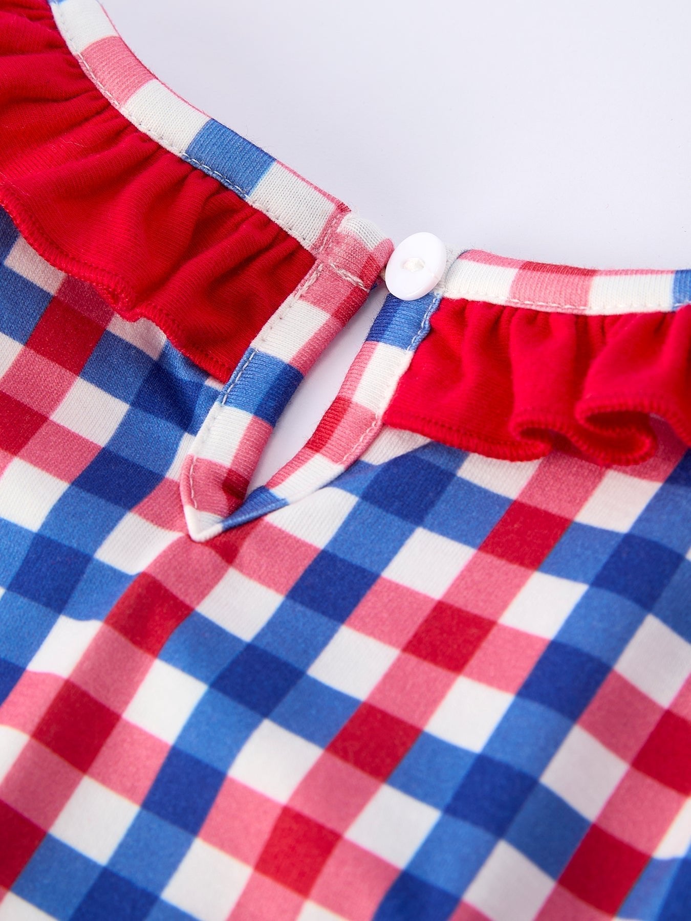 Rylee Faith Designs Rylee Faith 4th of July Plaid Dress With Bow for Baby and Toddler Girls