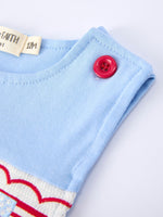 Rylee Faith Designs Rylee Faith Baby Romper Smocked With Embroidered Flags For Independence Day