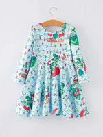 Rylee Faith Designs Rylee Faith Christmas Cartoon Character Print Girls Dress - Everetts Place Boutique - 